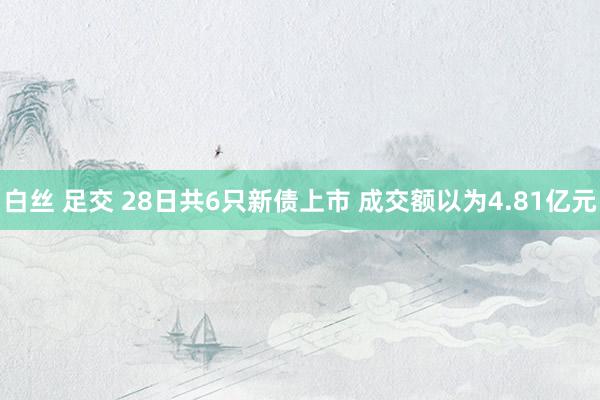 白丝 足交 28日共6只新债上市 成交额以为4.81亿元