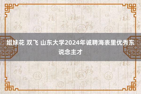 姐妹花 双飞 山东大学2024年诚聘海表里优秀东说念主才