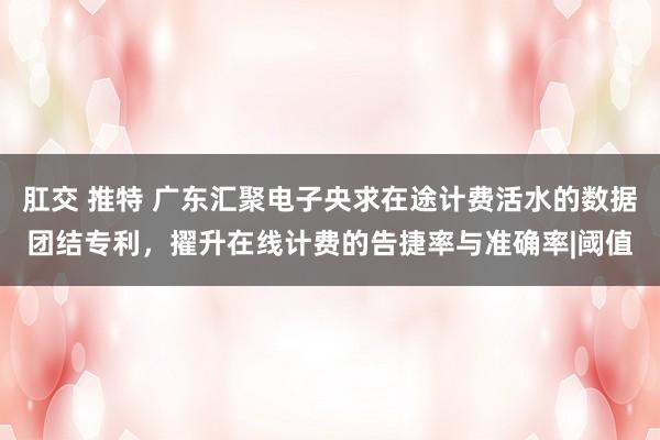 肛交 推特 广东汇聚电子央求在途计费活水的数据团结专利，擢升在线计费的告捷率与准确率|阈值