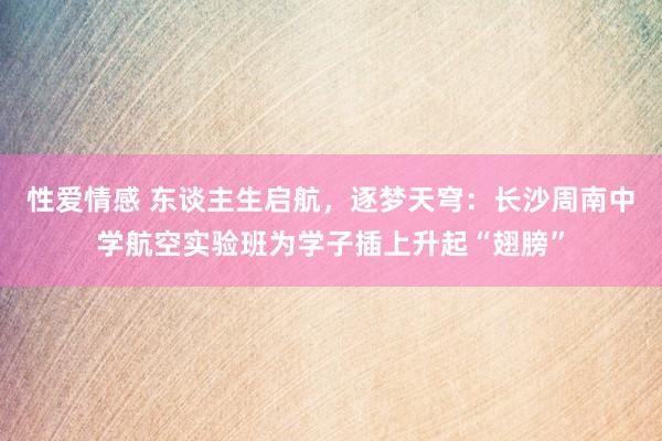 性爱情感 东谈主生启航，逐梦天穹：长沙周南中学航空实验班为学子插上升起“翅膀”