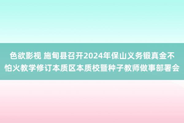 色欲影视 施甸县召开2024年保山义务锻真金不怕火教学修订本质区本质校暨种子教师做事部署会